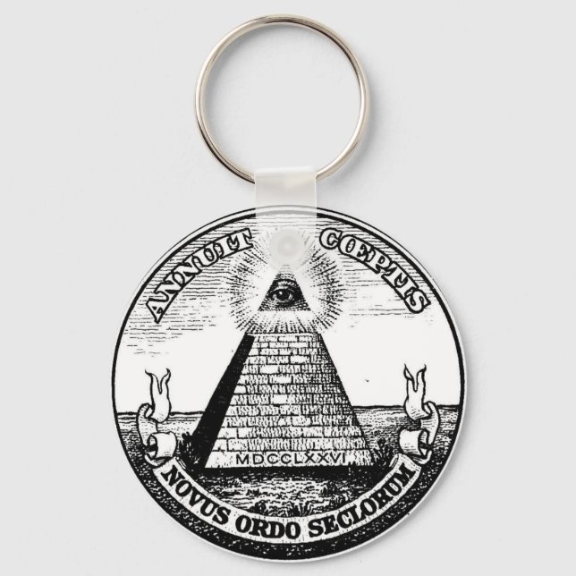 Frage Illuminati Neue Weltordnung Schlüsselanhänger (Vorderseite)