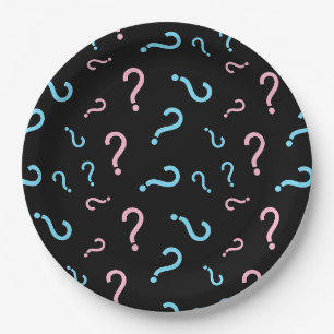 Frage Mark Gender Reveal Party Black Pappteller