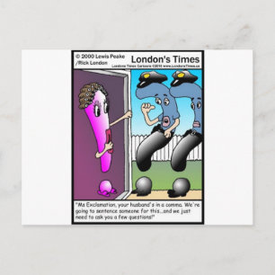 Frage Polizei Lustiger Cartoon Geschenke & T-Shirt Postkarte