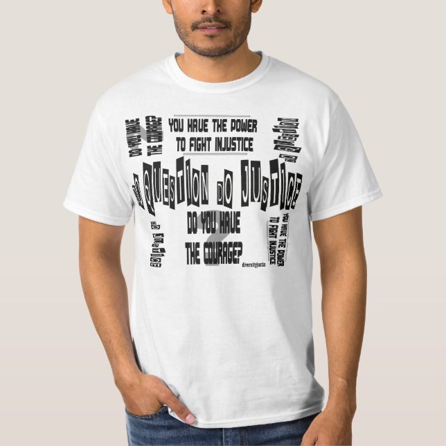 Frage T - Shirt der Justiz (Vorderseite)