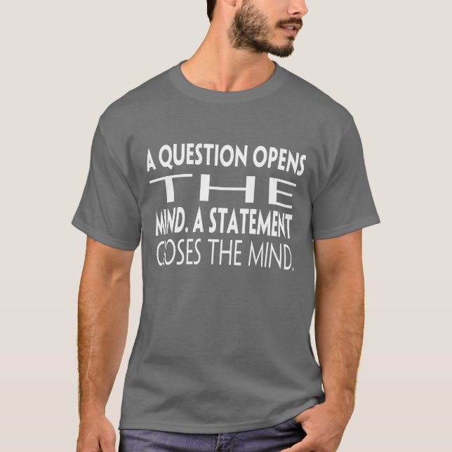 Frage Zitat Retro T-Shirt (Vorderseite)