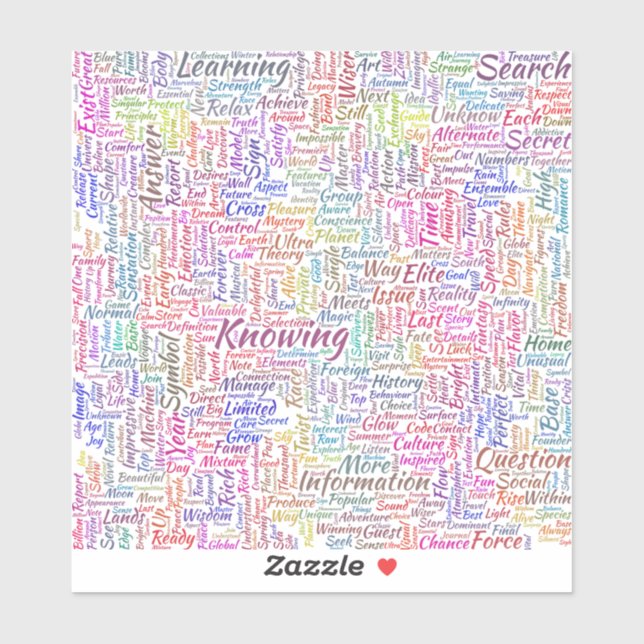 Frageanhang Nuage Motss TextMotif-Meldung Aufkleber (Blatt)