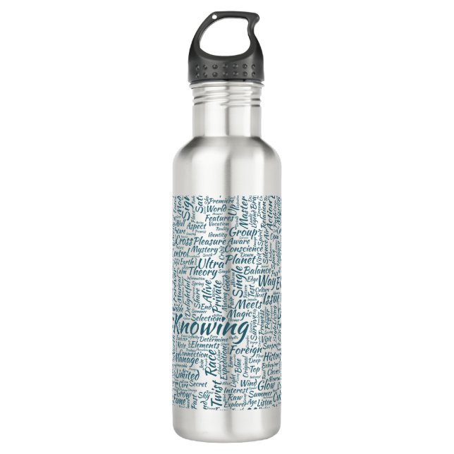 Frageanhang Nuage Motss TextMotif-Meldung Edelstahlflasche (Vorderseite)