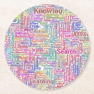 Frageanhang Nuage Motss TextMotif-Meldung Runder Pappuntersetzer