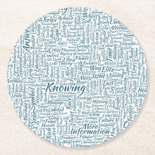 Frageanhang Nuage Motss TextMotif-Meldung Runder Pappuntersetzer