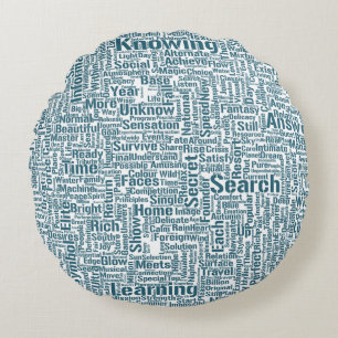 Frageanhang Nuage Motss TextMotif-Meldung Rundes Kissen