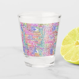Frageanhang Nuage Motss TextMotif-Meldung Schnapsglas
