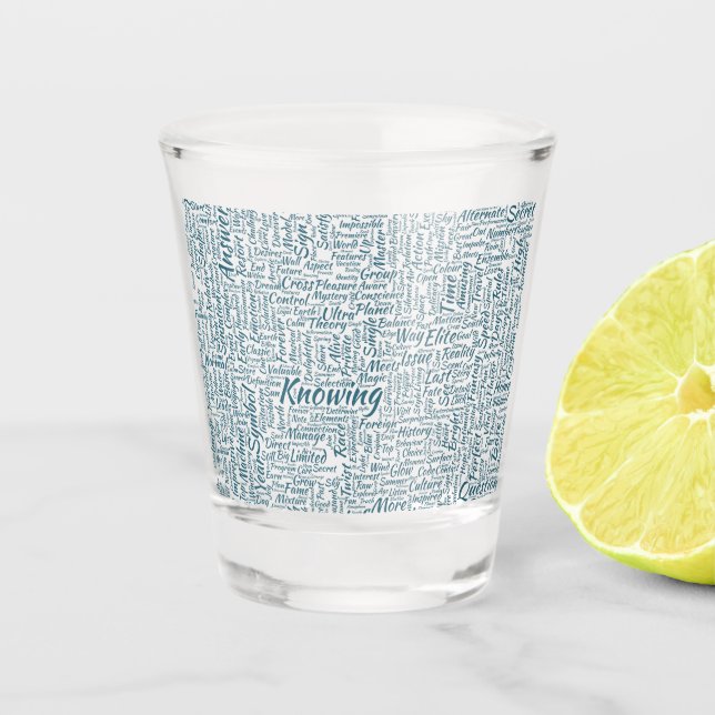 Frageanhang Nuage Motss TextMotif-Meldung Schnapsglas (Vorderseite)