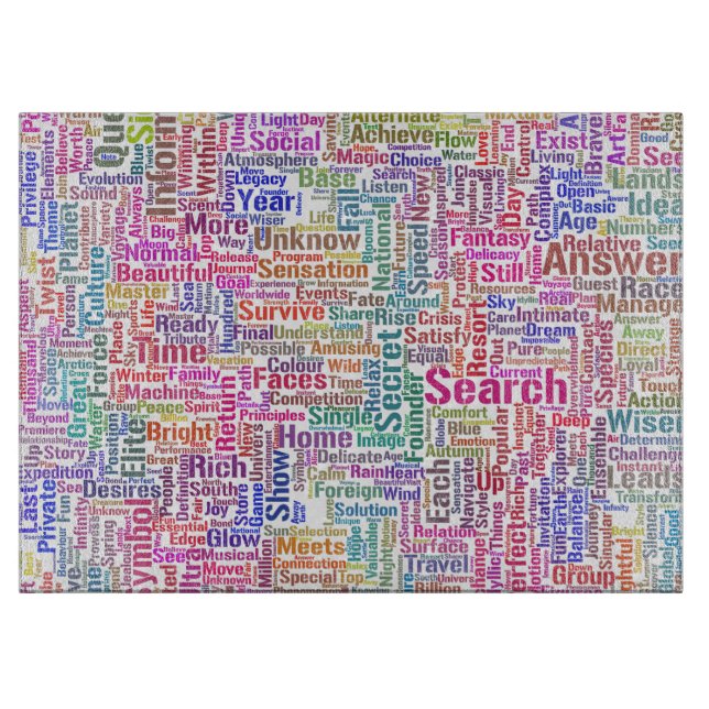 Frageanhang Nuage Motss TextMotif-Meldung Schneidebrett (Vorderseite)