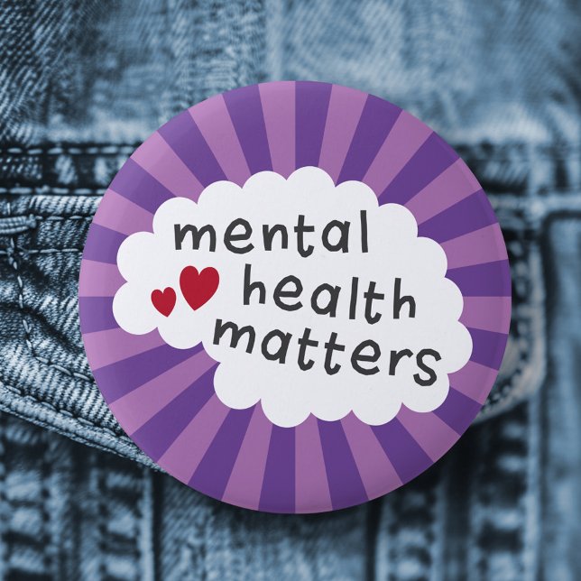Fragen der psychischen Gesundheit im Abzeichen Button (Mental health matters pinback badge button)