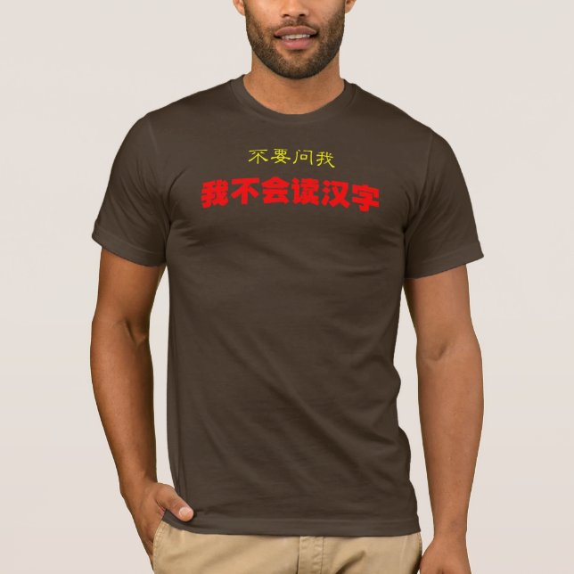 Fragen Sie mich nicht, ich kann Chinesen nicht T-Shirt (Vorderseite)