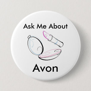 Fragen Sie mich über Avon - runden Knopf Button