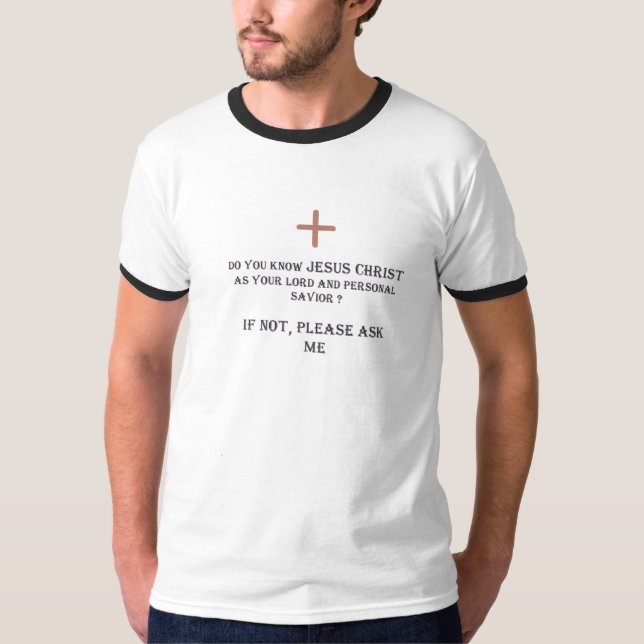 fragen Sie mich über Jesus T-Shirt (Vorderseite)