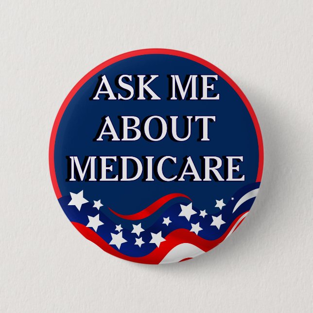 Fragen Sie mich über Medicare Button (Vorderseite)