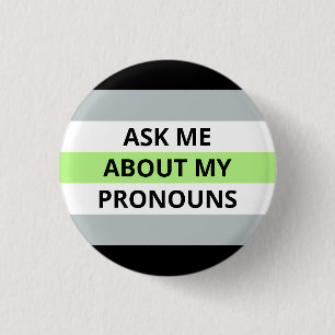 Fragen Sie mich über mein Pronomina Agender Button