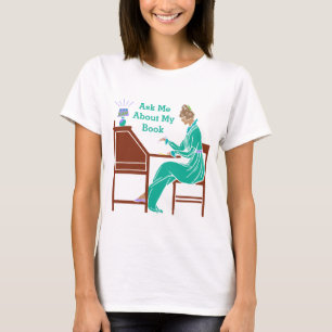 Fragen Sie mich über meine Buch-Kunst-Deko-Dame T-Shirt