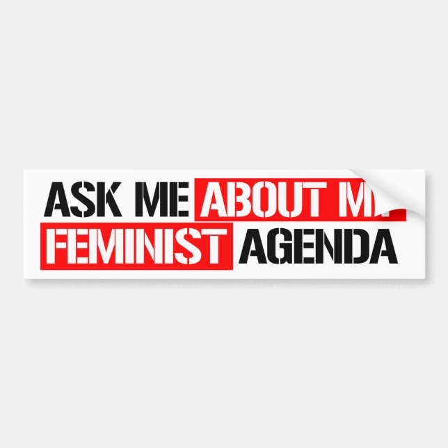 Fragen Sie mich über meine feministische Autoaufkleber (Vorne)