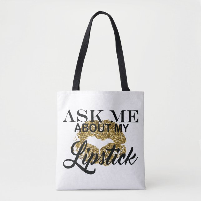 Fragen Sie mich über meine Lippenstift-Tasche Tasche (Vorderseite)