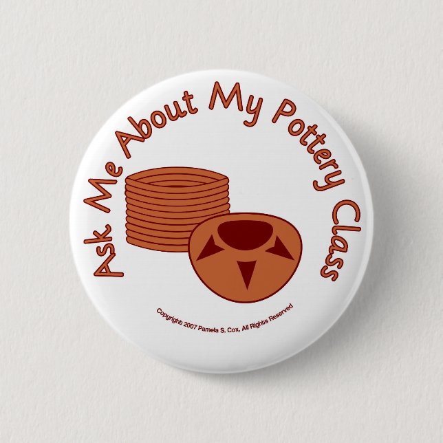 Fragen Sie mich über meine Tonwaren-Klasse Button (Vorderseite)