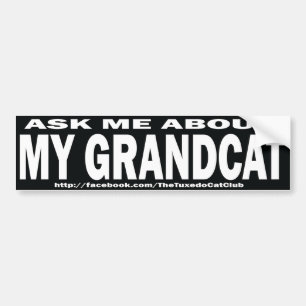 Fragen Sie mich über meinen Grandcat Autoaufklebe Autoaufkleber