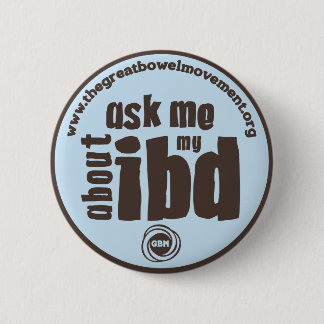 Fragen Sie mich über meinen IBD Knopf - Blau Button