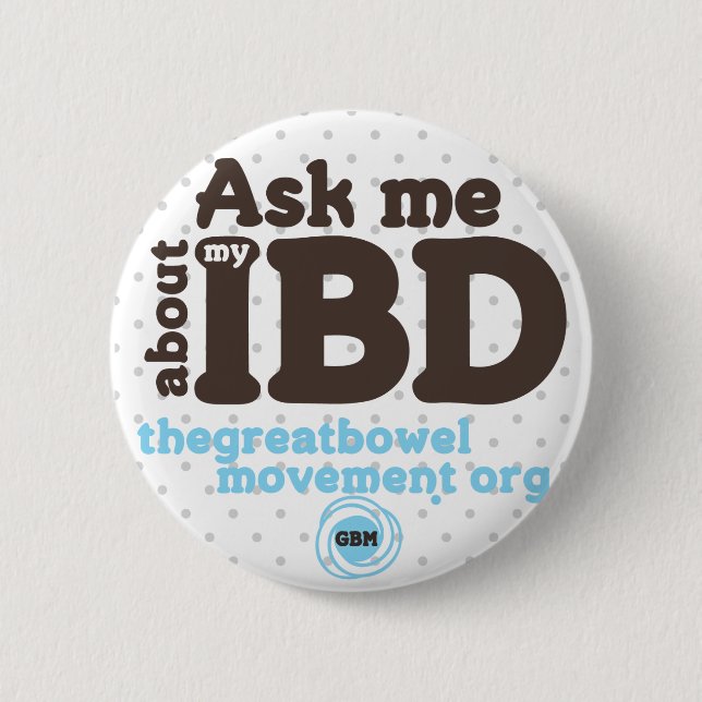 Fragen Sie mich über meinen IBD Knopf - Punkte Button (Vorderseite)
