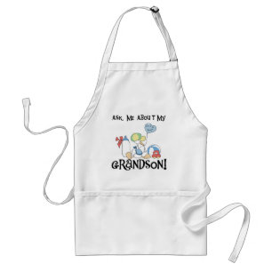 Fragen Sie über meine Enkel-T-Shirts und Geschenk Schürze