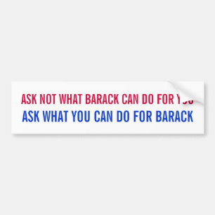 Fragen Sie, was Sie für Barack Gammler tun könne Autoaufkleber