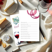 Fragen zum Thema Wein Brautparty Spiel