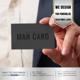 Fragend Trauzeuge Funny Man Card Schwarz auf Schwa Telefonnummerkarte