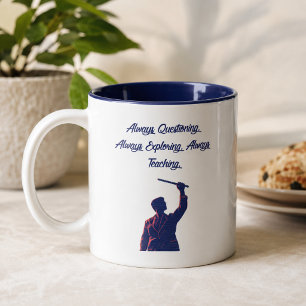 Fragender Forscher Lehrender Naturwissenschaftlich Zweifarbige Tasse