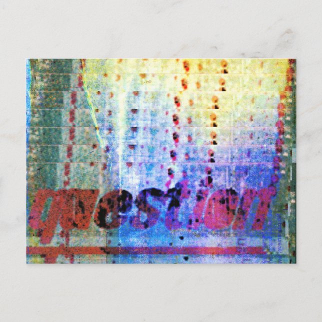 Fragenkatalog abstrakt postkarte (Vorderseite)