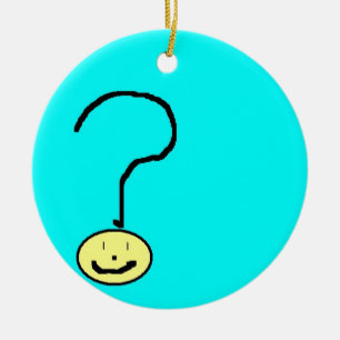 Fragezeichen Emoji, digitale Kunst von Kindern:) Keramikornament