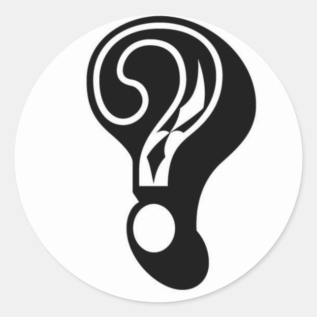 Fragezeichen für das Mystery-Box-Unternehmen Runder Aufkleber (Vorderseite)