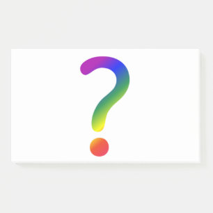 Fragezeichen nach der Ausgabe Post-it Klebezettel