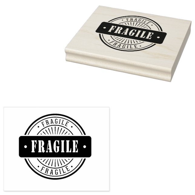 Fragile 4x5 gummistempel (Stempel)