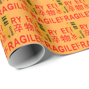 Fragile-Aufdruck auf Chinesisch und Englisch Geschenkpapier