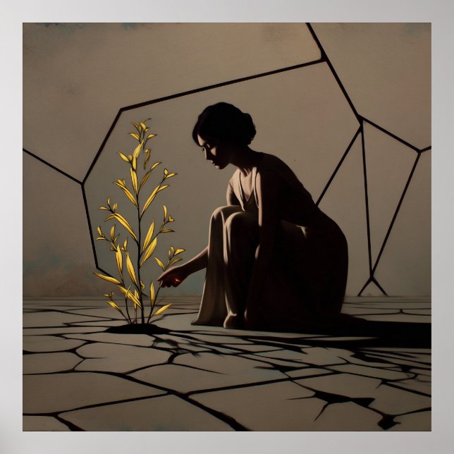 Fragile Bloom - Solarpunk-Nachwuchsposter Poster (Vorne)