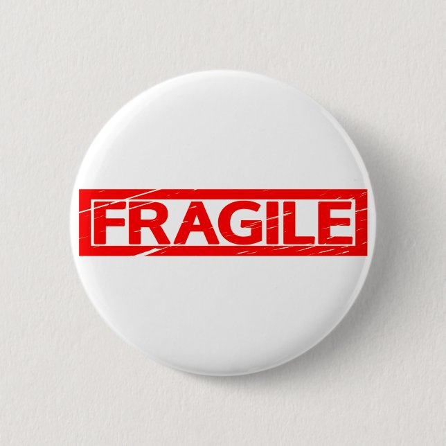 fragile Briefmarke Button (Vorderseite)