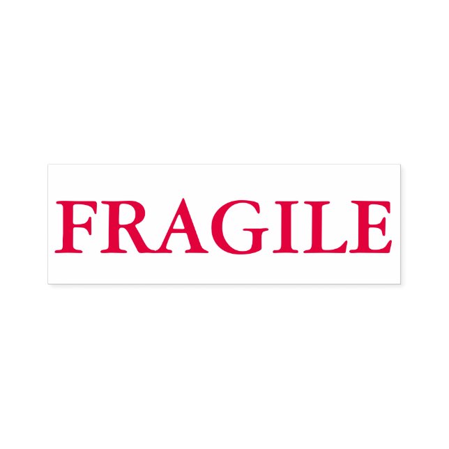 "FRAGILE"-Briefmarke in Rot Permastempel (Design)
