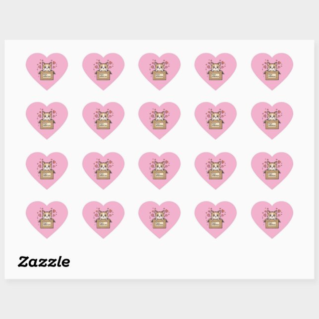 Fragile: Contains Love Herz-Aufkleber (Blatt)