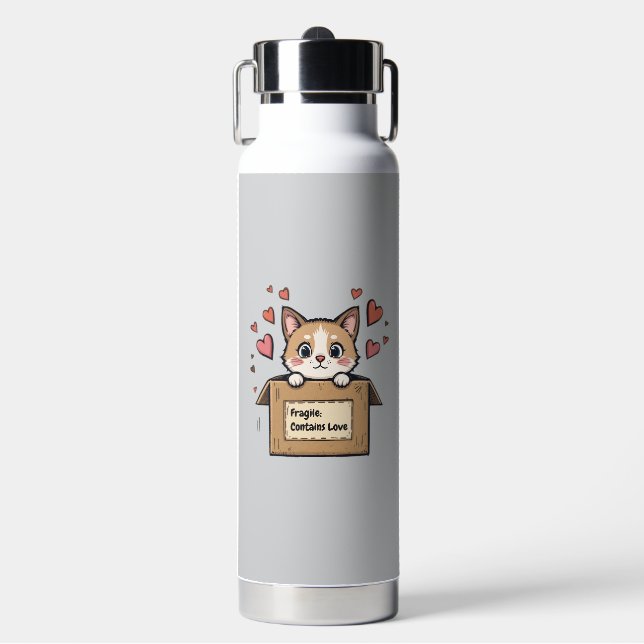 Fragile: Contains Love Trinkflasche (Vorderseite)