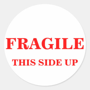 FRAGILE DIESE SEITE NACH DEM Versandlabel Runder Aufkleber