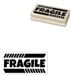 Fragile, fette Briefmarke aus Edelkautschuk Gummistempel