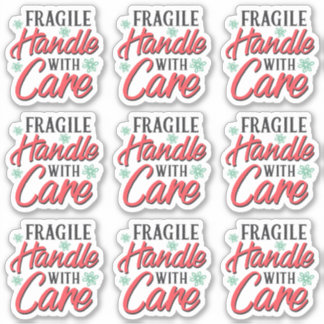 Fragile Handhabung mit Pflege-Business-Packaging-L Aufkleber