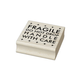 Fragile Handhabung mit sorgfältiger Briefmarke aus Gummistempel