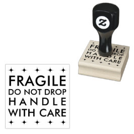 Fragile Handhabung mit sorgfältiger Briefmarke aus Gummistempel