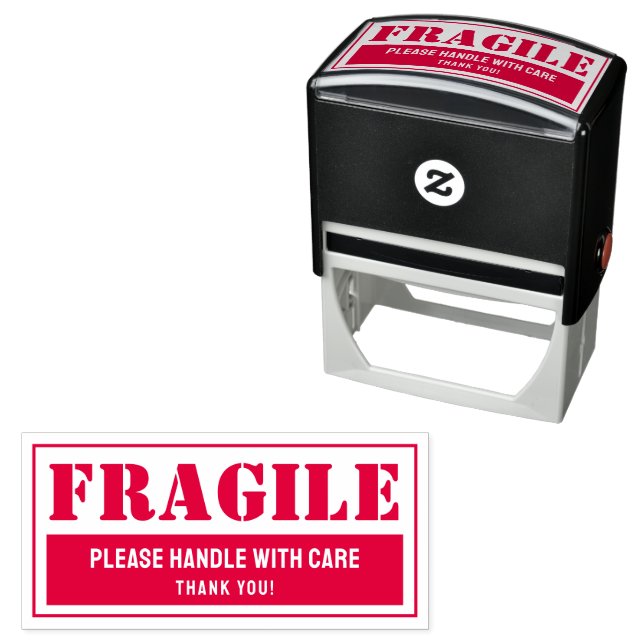 Fragile Handhabung mit sorgfältiger E-Mail- und Ve Permastempel (Beispiel)
