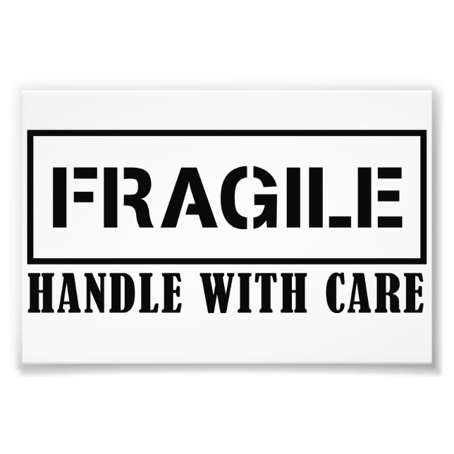 Fragile Handhabung mit sorgfältiger Foto-Erweiteru Fotodruck (Vorne)