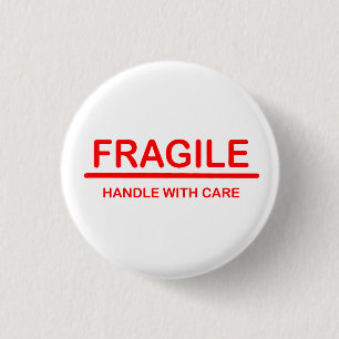 Fragile Handhabung mit Vorsicht Button